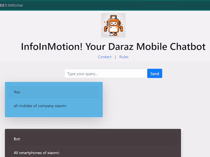 Interactive Chatbot for Customer Support