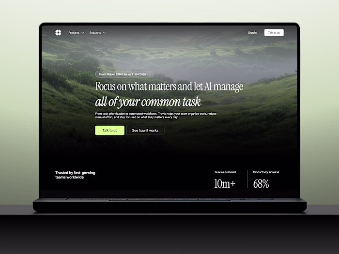 Trovic SaaS Startup Landing Page Design