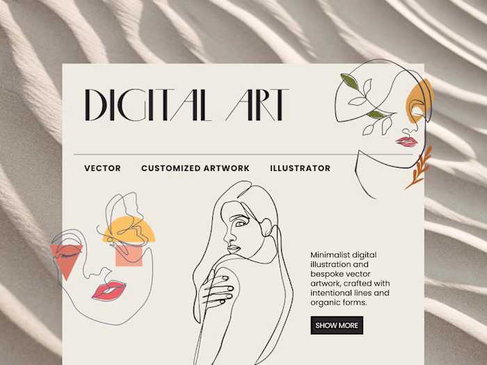 Minimalist digital illustration and bespoke