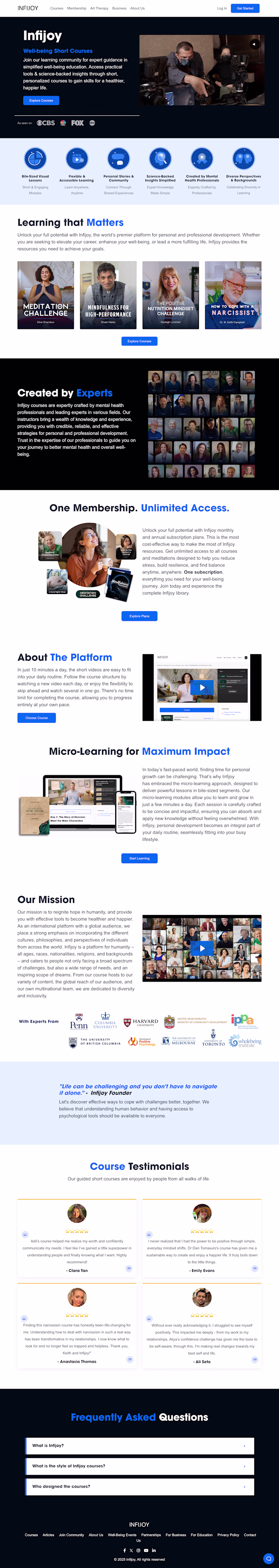 Infijoy | Short Well-Being Courses | Online Micro-Learning