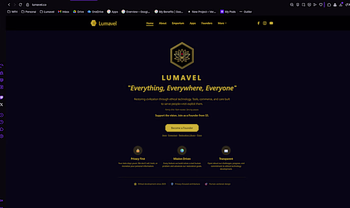 Lumavel Website.  Fully Custom.