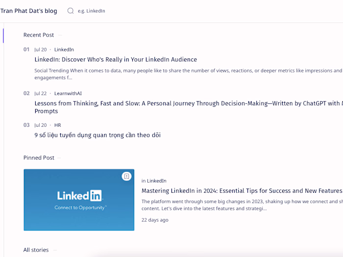 Personal blogging template