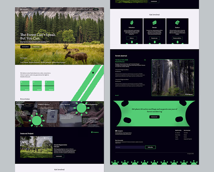 Evergreen (Forest Conservation) Landing page.