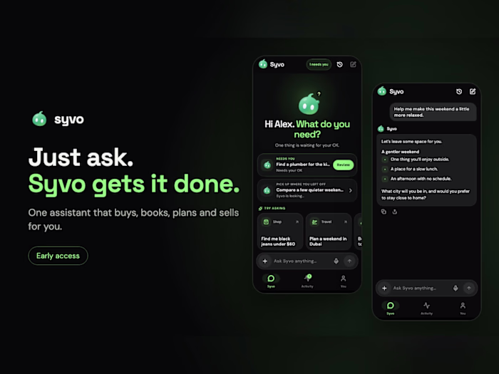 SYVO – AI Agent App That Buys, Books and Sells for You