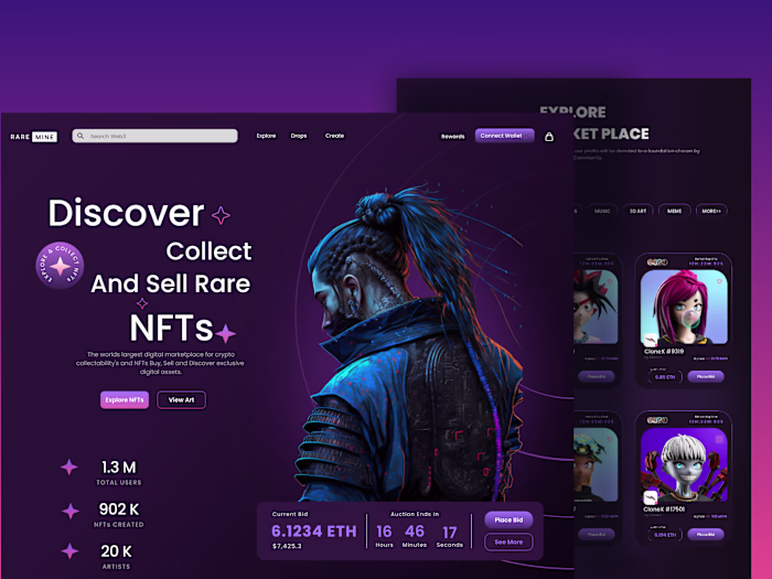 NFT Market Place Web Design