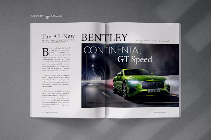 Passion Autos Magazine Article Design Layout