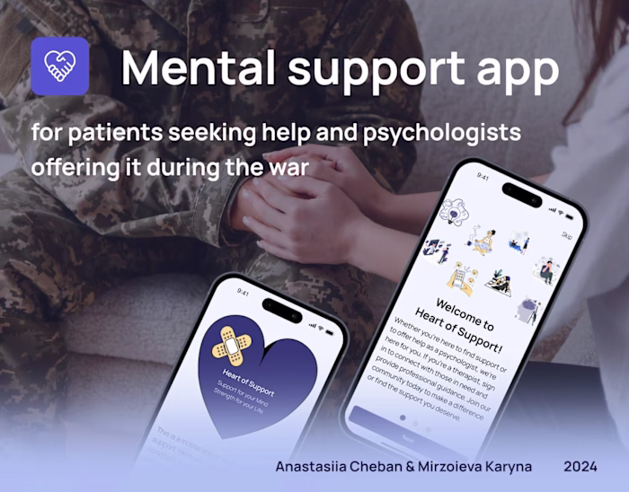 Mental Support App "Heart of Support" | App Design