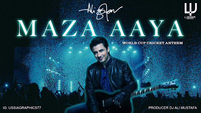 Title poster for Ali Zafar song "MAZA AAYA"