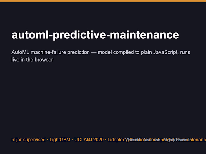 automl-predictive-maintenance — proof of concept