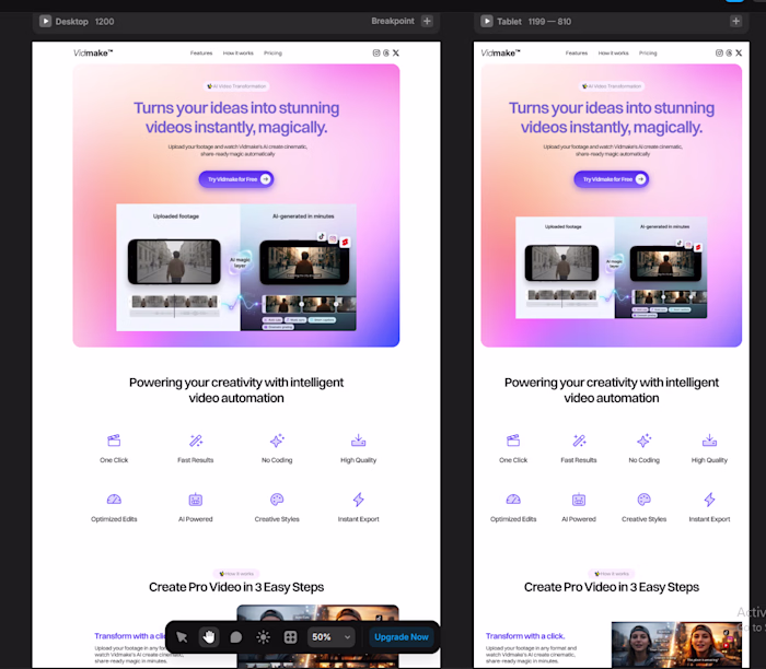 VIDMAKE LANDING PAGE