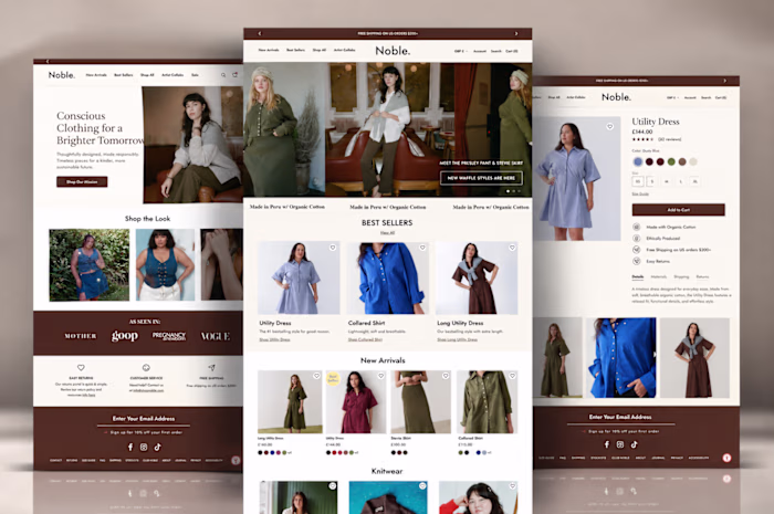 Designing a Sustainable Shopify Store for Noble