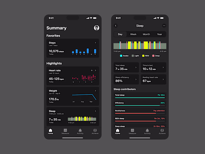 Health and activity tracking app for Pro athletes. This prem...