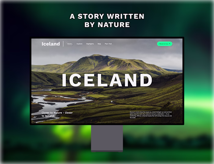 Business-card website for a travel agency in Iceland