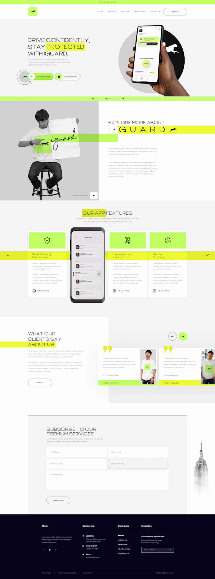 Landing Page Design for a Mobile App
