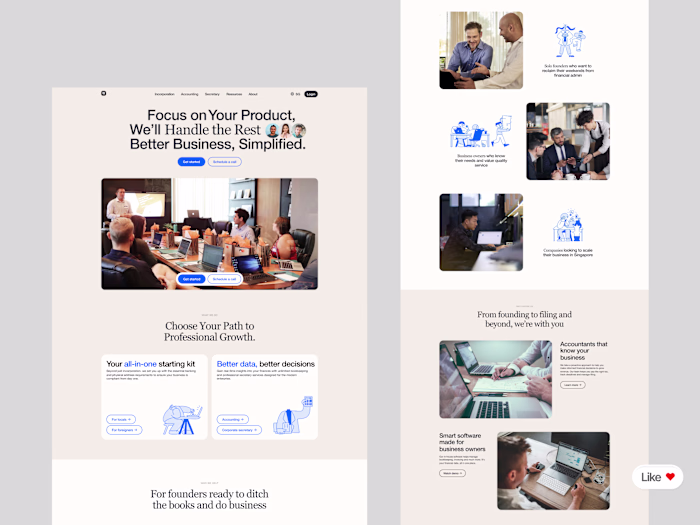 Corporate Services Landing Page Redesign