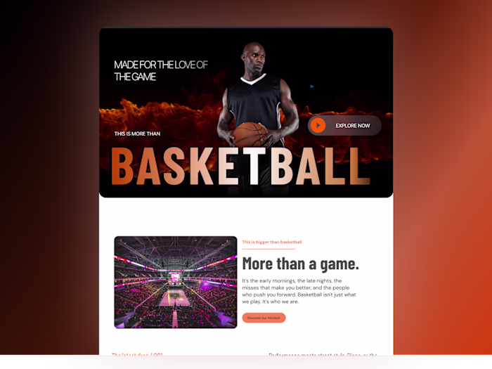 Basketball Landing Page - UI/UX