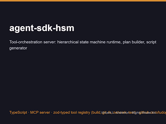 agent-sdk-hsm — a TypeScript tool-orchestration