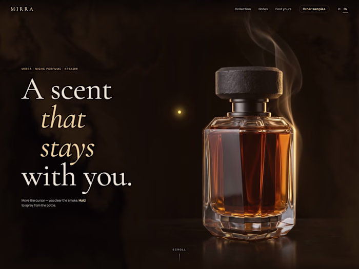 MIRRA — niche perfume with a brand panel