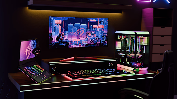 ASUS ROG Setup for product Advertisement, Animations.