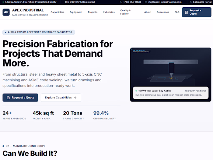 Apex Industrial | Precision Fabrication & Heavy Manufacturing
