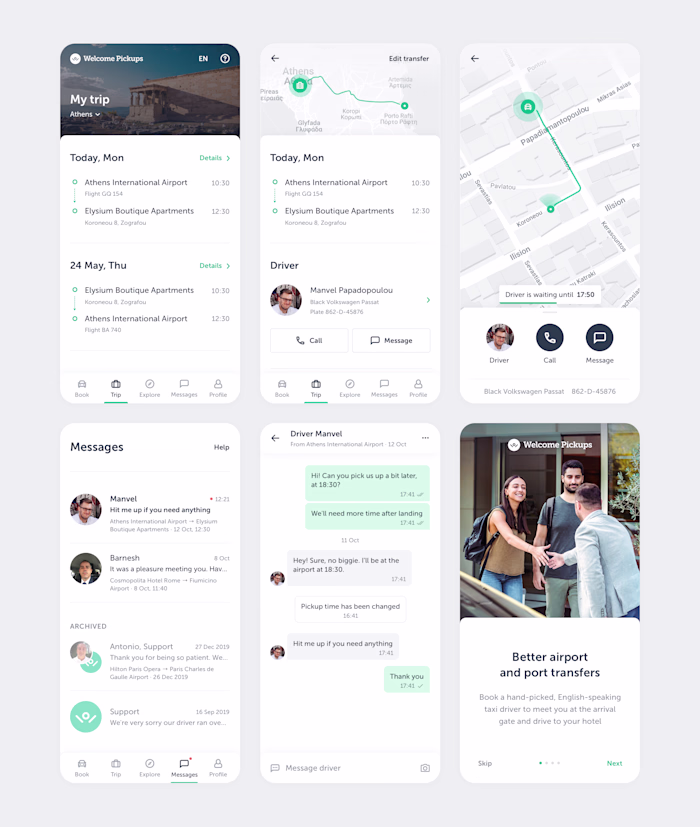 Welcome Pickups. Traveler app.