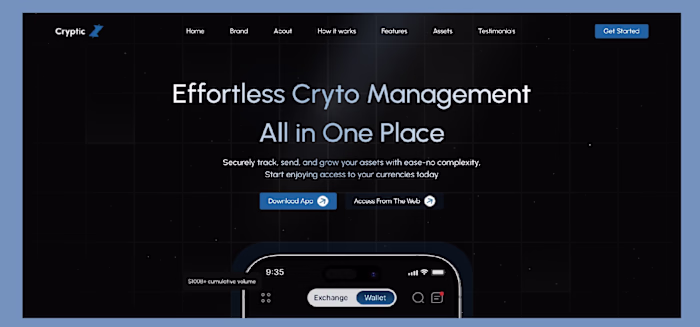 Cryptic – A Creative Landing Page for a UI/UX Designer