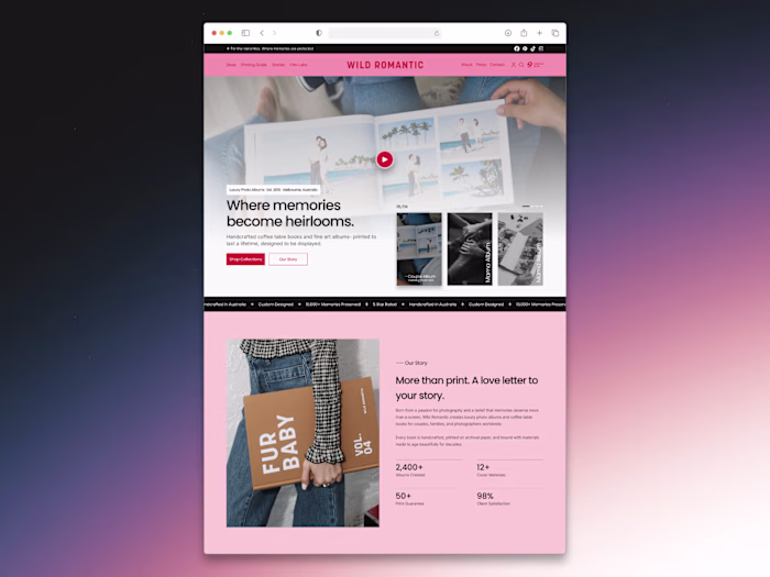 Wildromantic Landing Page Design