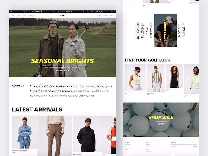 Exce. - Ecommerce Home Landing Page
