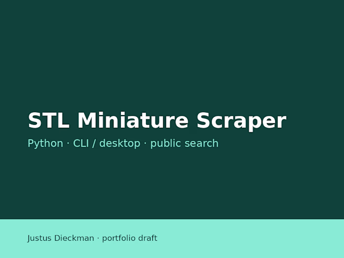 STL Miniature Scraper — multi-source 3D miniature search