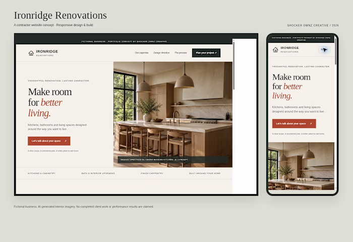 Ironridge Renovations — Contractor Website Design & Build