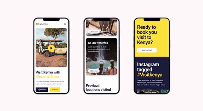Design an Expedia Kenya microsite