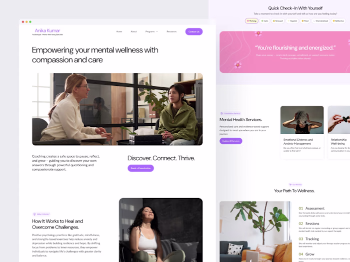 Mental Health Practitioner Website Design
