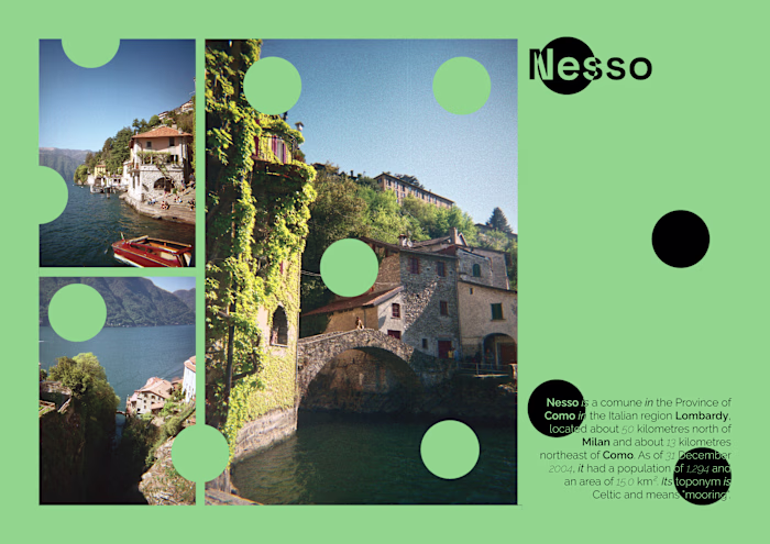 Branding for the Town Nesso located on Como Lake
