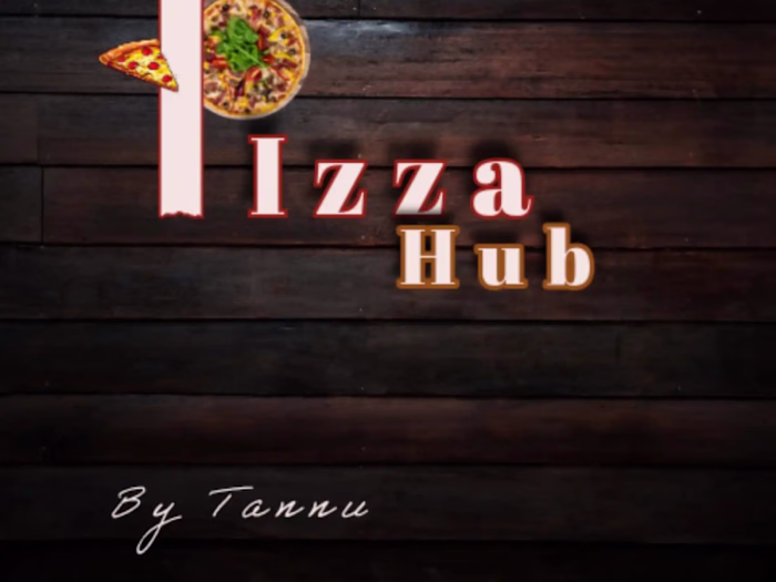 A restaurant logo with wooden backround 