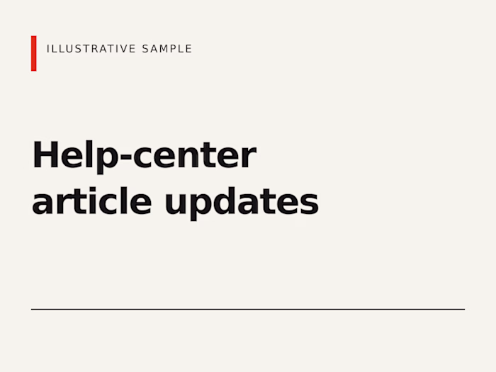Help-center article updates | Synthetic demo
