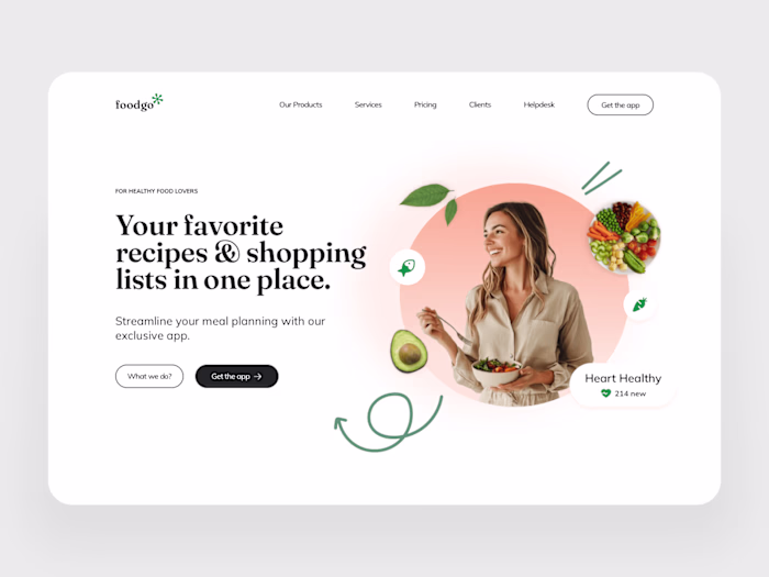 Landing page hero website design