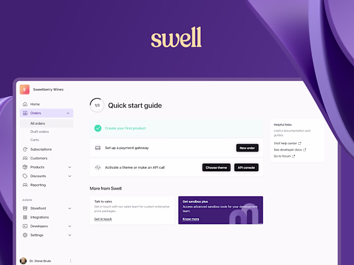 Onboarding Dashboard Redesign for Swell