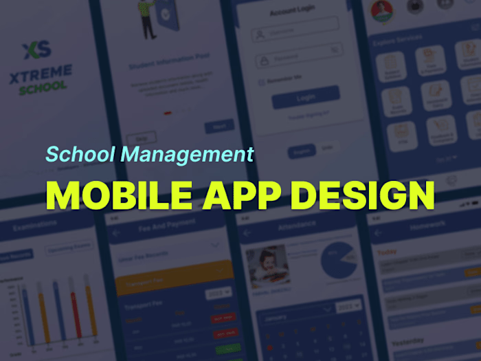 
Mobile Application UI UX Design for School Management System