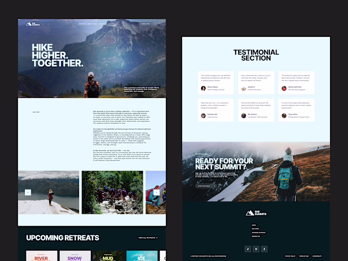 SHE SUMMITS Landing Page Design