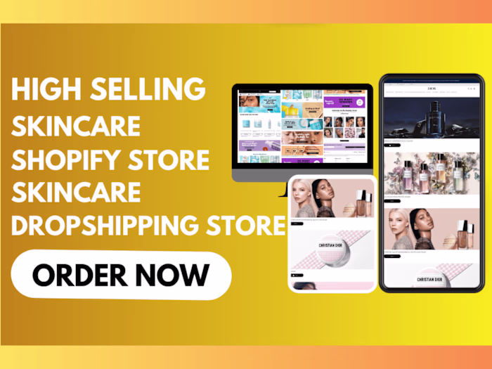 Design skincare shopify store skincare website dropshipping