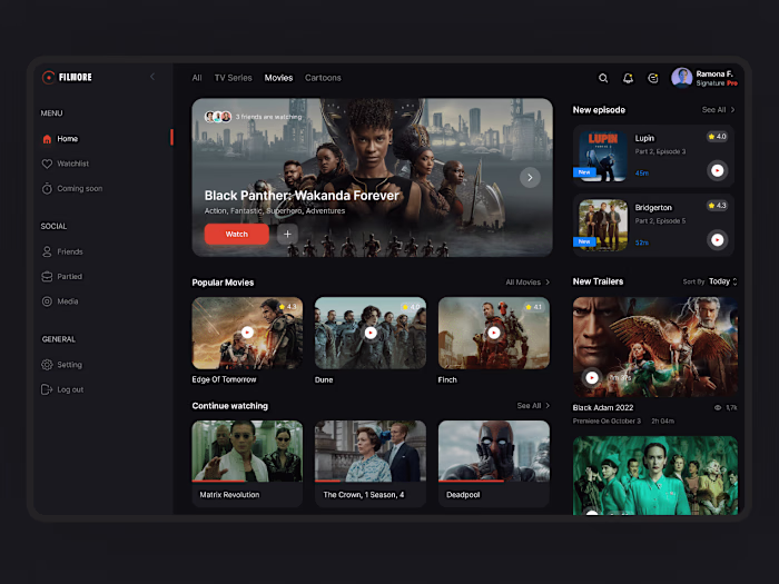 Social-first movie streaming platform development