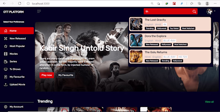 Custom OTT platform