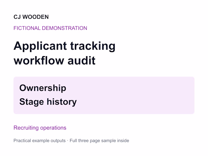 Auditing a distributed recruiting workflow Demo
