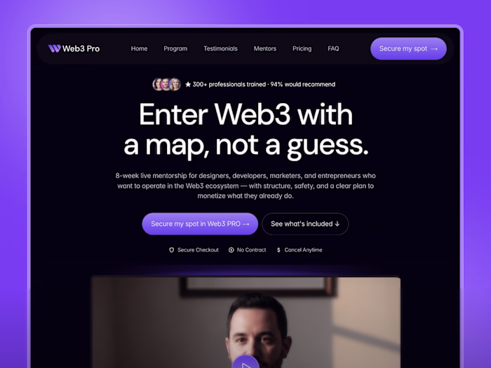 Web3 PRO Sales Page Redesign