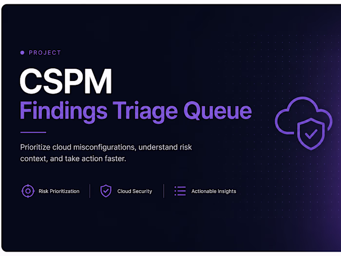 CSPM Findings Triage Queue
Designed a