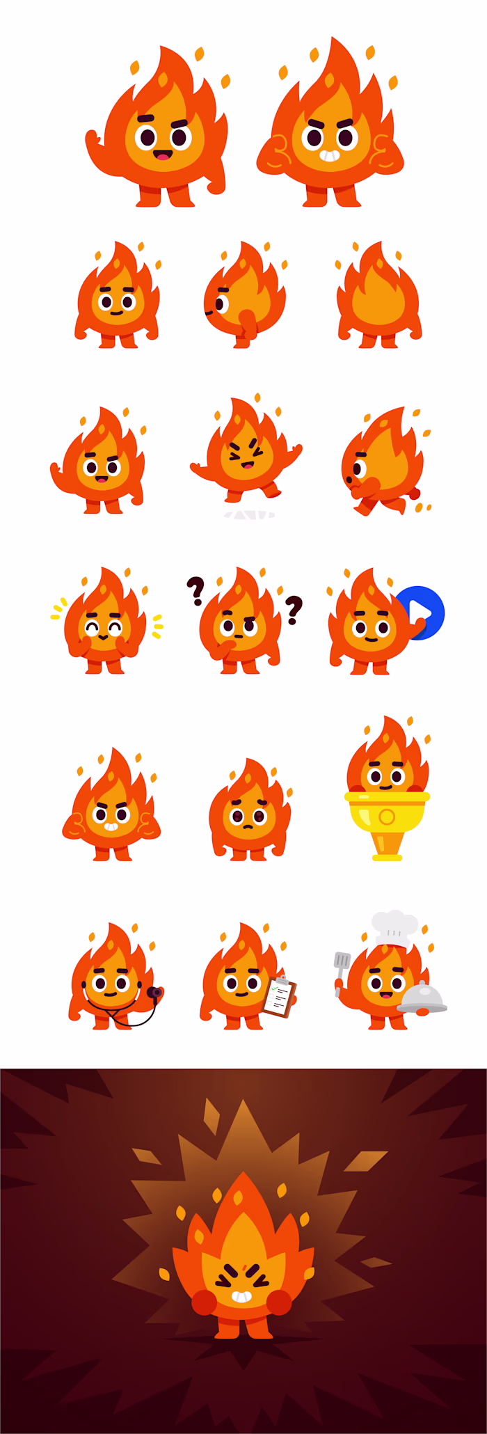 Flame Mascot for Health Company