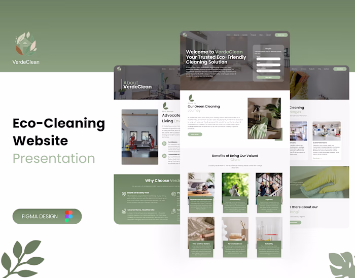 Cleaning Website Design UX UI Presentation Case study