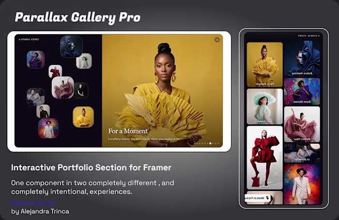 Parallax Gallery Pro — Interactive Portfolio Section