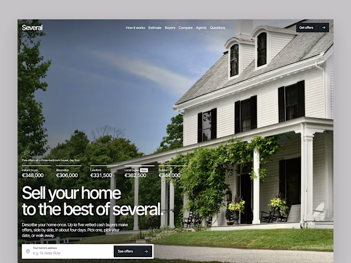 Several: Home Cash-Offer Landing Page