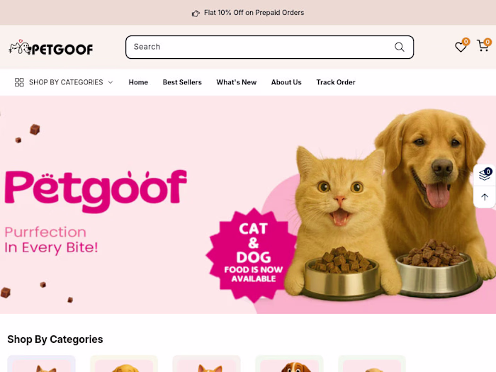 PetGoof E-commerce Website Design